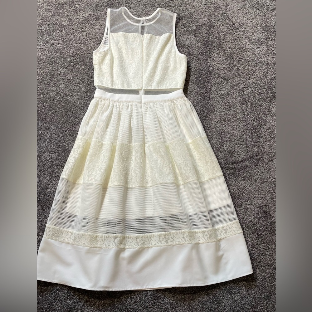 Mesh & lace cutout sleeveless dress - Picture 2 of 6